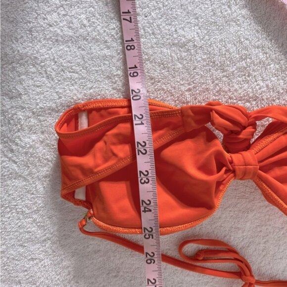 5/$25 Folded & Hung Swim Vibrant Orange Bikini Top M - Picture 6 of 7